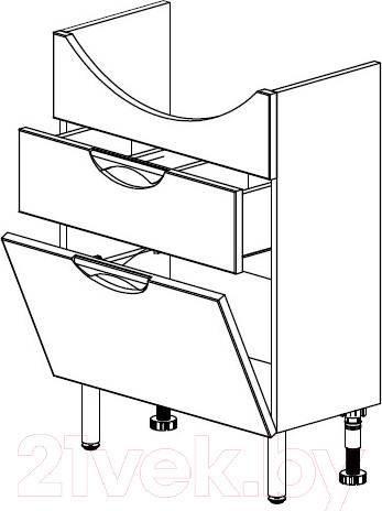 Изображение товара Тумба с умывальником СанитаМебель Камелия-64.12 Д3 + Грация