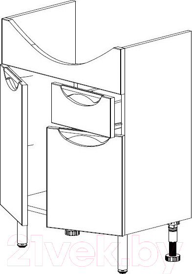 Изображение товара Тумба с умывальником СанитаМебель Камелия-65 Д3 + Новая Грань