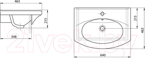 Изображение товара Тумба с умывальником СанитаМебель Камелия-65 Д3 + Новая Грань