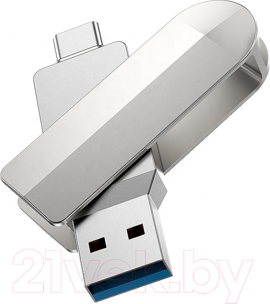 Изображение товара USB flash накопитель Hoco UD10 2в1 USB3.0 16Gb (серебристый)
