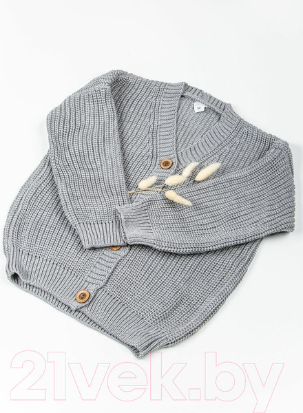 Изображение товара Кардиган детский Amarobaby Knit / AB-OD21-KNIT19/11-128 (серый, р. 128)