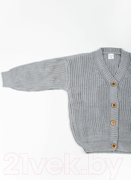Изображение товара Кардиган детский Amarobaby Knit / AB-OD21-KNIT19/11-128 (серый, р. 128)