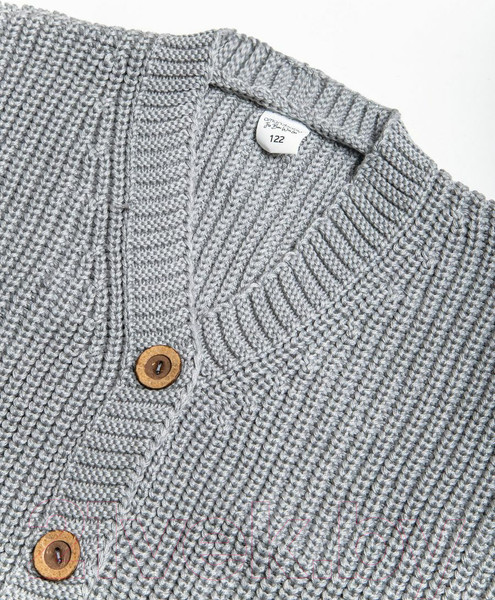 Изображение товара Кардиган детский Amarobaby Knit / AB-OD21-KNIT19/11-128 (серый, р. 128)