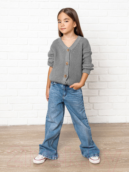 Изображение товара Кардиган детский Amarobaby Knit / AB-OD21-KNIT19/11-128 (серый, р. 128)