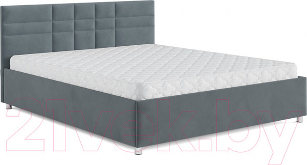 Изображение товара Двуспальная кровать Mebel-Ars Нью-Йорк 160 (велюр серо-синий/НВ-178/26)