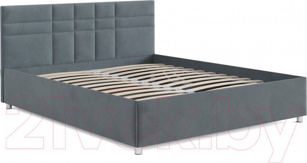Изображение товара Двуспальная кровать Mebel-Ars Нью-Йорк 160 (велюр серо-синий/НВ-178/26)