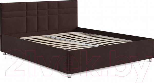 Изображение товара Двуспальная кровать Mebel-Ars Нью-Йорк 160 (велюр шоколад/НВ-178/16)