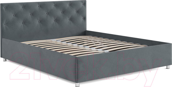 Изображение товара Двуспальная кровать Mebel-Ars Классик 160 (велюр серо-синий/НВ-178/26)