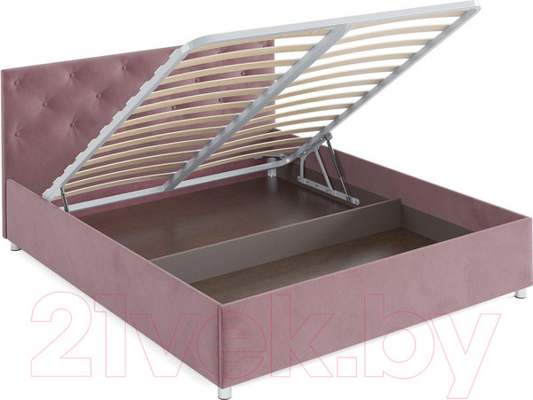 Изображение товара Двуспальная кровать Mebel-Ars Классик 160 (велюр пудра/НВ-178/18)