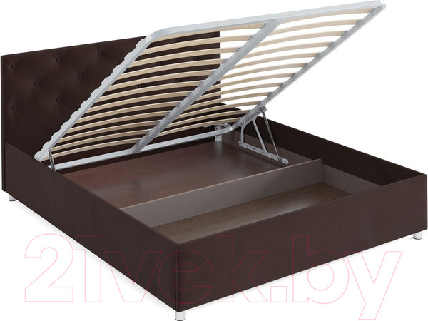 Изображение товара Двуспальная кровать Mebel-Ars Классик 160 (велюр шоколад/НВ-178/16)