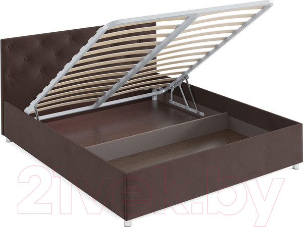 Изображение товара Двуспальная кровать Mebel-Ars Классик 160 (велюр молочный шоколад/НВ-178/13)