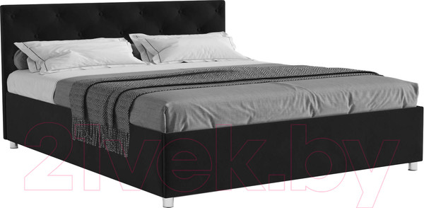 Изображение товара Двуспальная кровать Mebel-Ars Классик 160 (велюр черный/НВ-178/17)