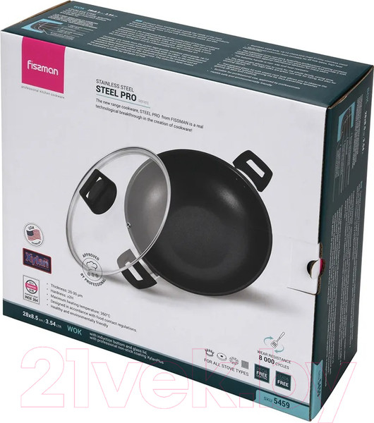 Изображение товара Вок Fissman Steel Pro 5459