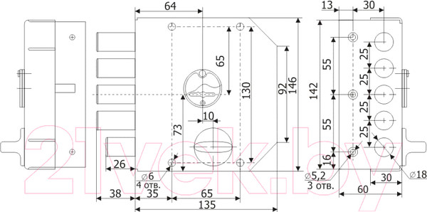 Изображение товара Замок накладной Гардиан 20.05 (левый)