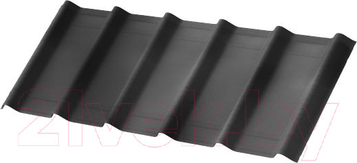 Изображение товара Лист кровельный Onduline Ондувилла Туманная ночь PE6HT1RU15900 (1070x400, темно-серый)