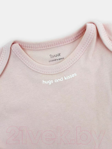 Изображение товара Боди для малышей Rant Hugs And Kisses / 6272/3-68 (Soft Pink, р.68)