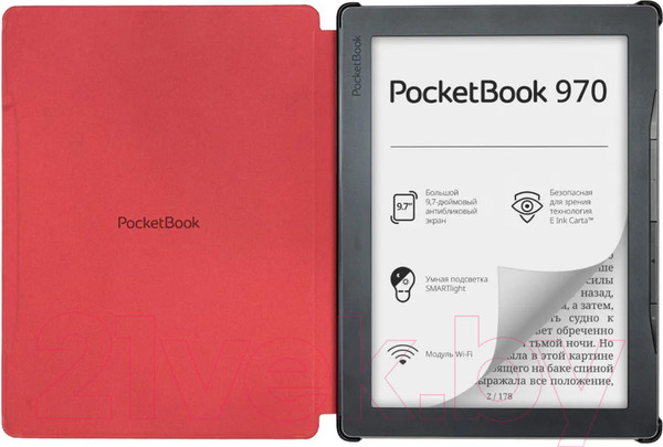 Изображение товара Обложка для электронной книги PocketBook Cover / HN-SL-PU-970-RD-CIS (красный)