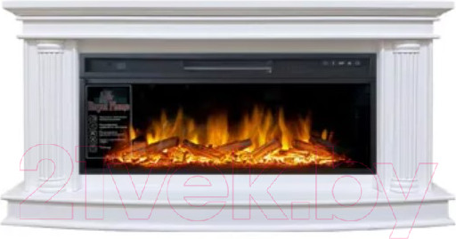 Изображение товара Каминокомплект Смолком Deli V42 + Vision 42 LOG LED (бьянко белый)