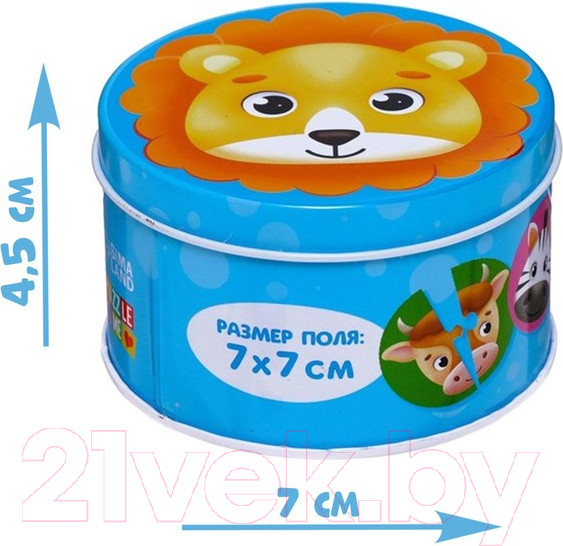 Изображение товара Развивающая игра Puzzle Time Милые зверята. Макси-пазлы в металлической коробке / 7860027