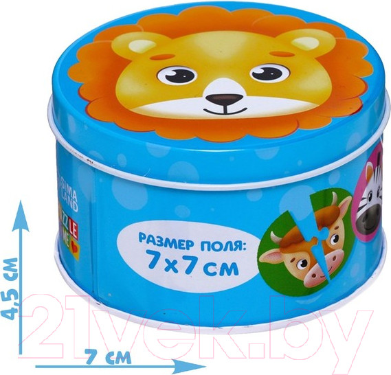 Изображение товара Развивающая игра Puzzle Time Милые зверята. Макси-пазлы в металлической коробке / 7860027