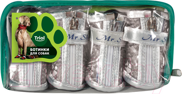 Изображение товара Ботинки для собак Triol YXS083-3 / 12241075 (черный с лапками)