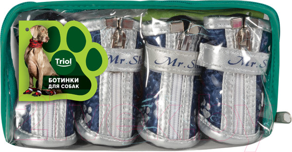 Изображение товара Ботинки для собак Triol YXS089-3 / 12241088 (синий с лапками)