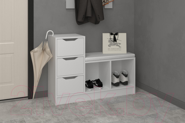 Изображение товара Тумба в прихожую Премиум София-6 (белый текстурный)