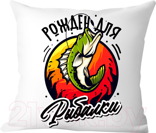 Изображение товара Подушка декоративная Print Style Рожден для рыбалки / 40x40plat213