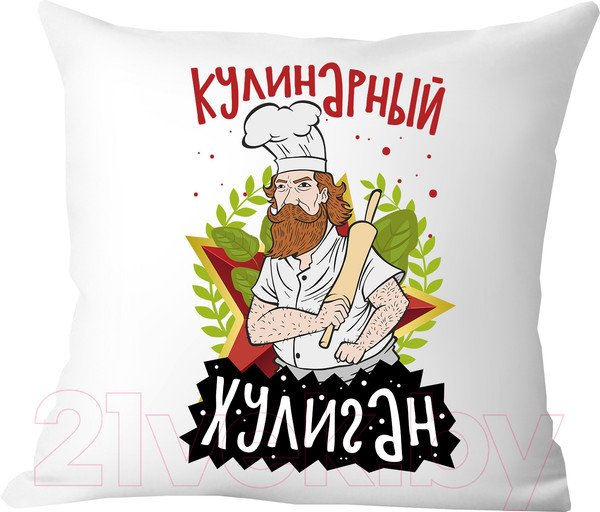 Изображение товара Подушка декоративная Print Style Кулинарный хулиган / 40x40plat219