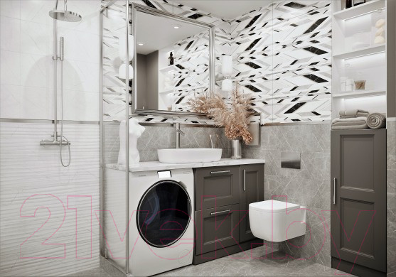 Изображение товара Декоративная плитка Beryoza Ceramica Верди 1 (750x250, белый)