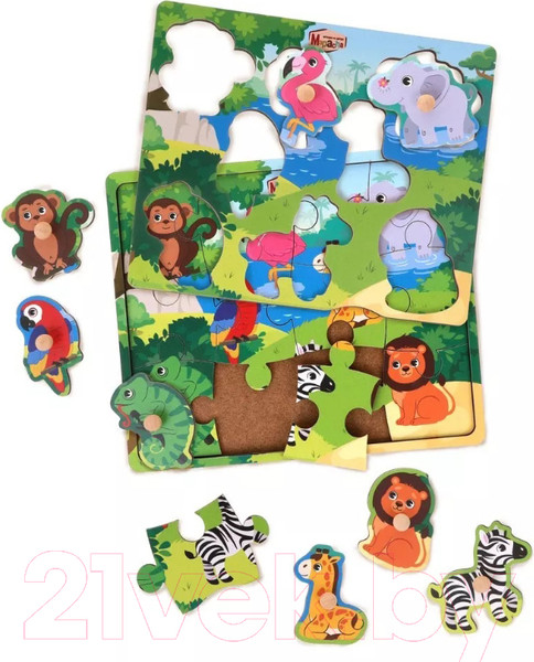Изображение товара Развивающий игровой набор Mapacha Вкладыши. Джунгли / 962010