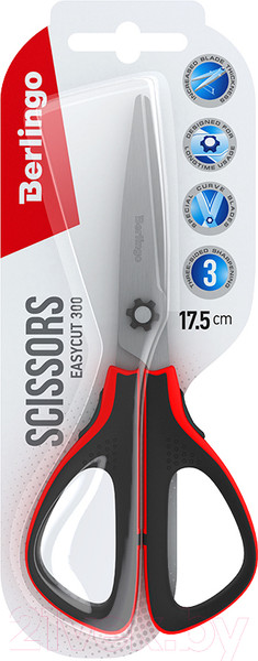 Изображение товара Ножницы канцелярские Berlingo Easycut 300 / DNn_17535_b (красный)