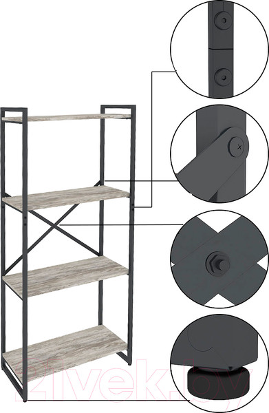 Изображение товара Стеллаж Gutta 4 полки (патина черный)