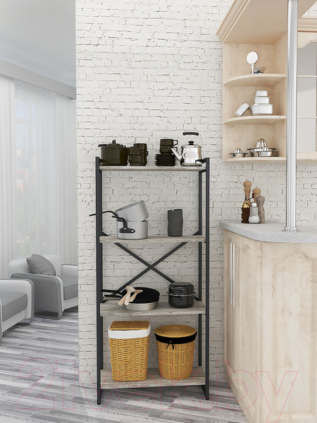 Изображение товара Стеллаж Gutta 4 полки (патина черный)