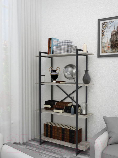 Изображение товара Стеллаж Gutta 4 полки 151x92x34 (патина черный)