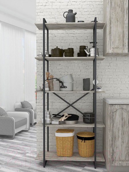 Изображение товара Стеллаж Gutta 5 полок (патина черный)