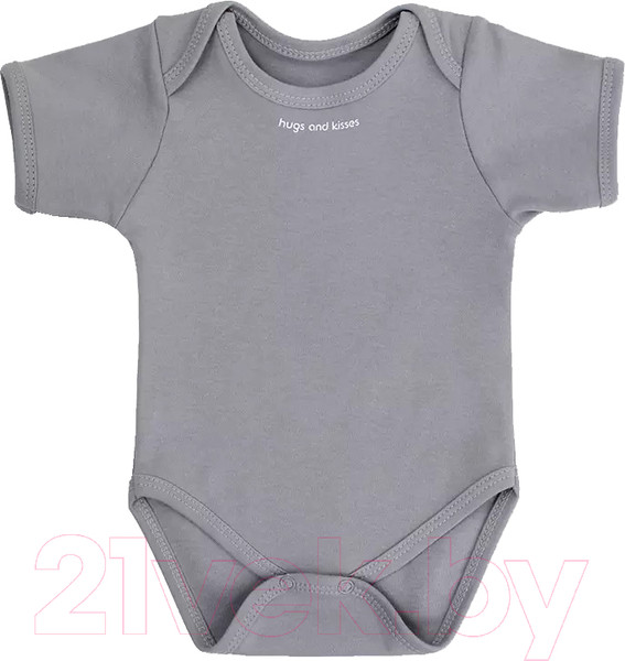 Изображение товара Боди для малышей Rant Hugs And Kisses / 6272-68 (Arctic Grey, р.68)
