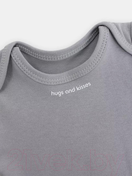 Изображение товара Боди для малышей Rant Hugs And Kisses / 6272-68 (Arctic Grey, р.68)
