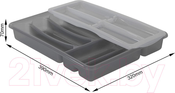 Изображение товара Органайзер для столовых приборов Rotho Basic / 1752290001 (антрацит)