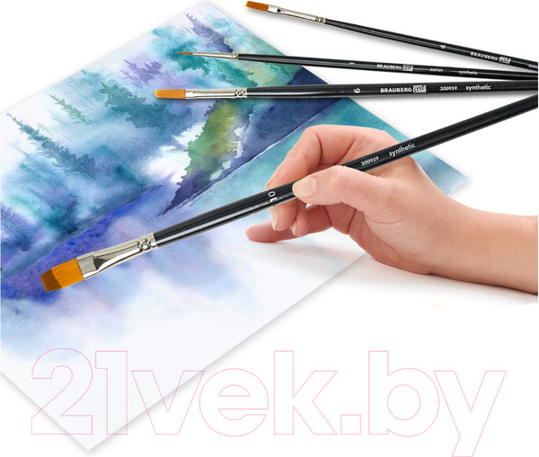 Изображение товара Набор кистей Brauberg Art Classic / 200959 (6шт, синтетика)
