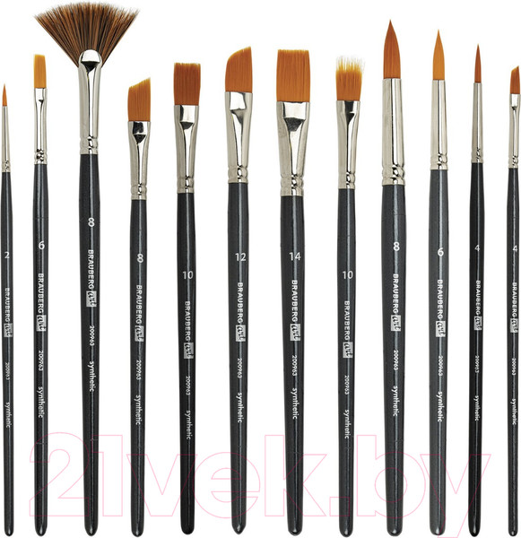 Изображение товара Набор кистей Brauberg Art Classic / 200963 (12шт, синтетика)
