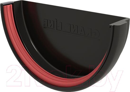 Изображение товара Заглушка желоба Grand Line Классика 120 ПВХ RAL 9005 (черный)