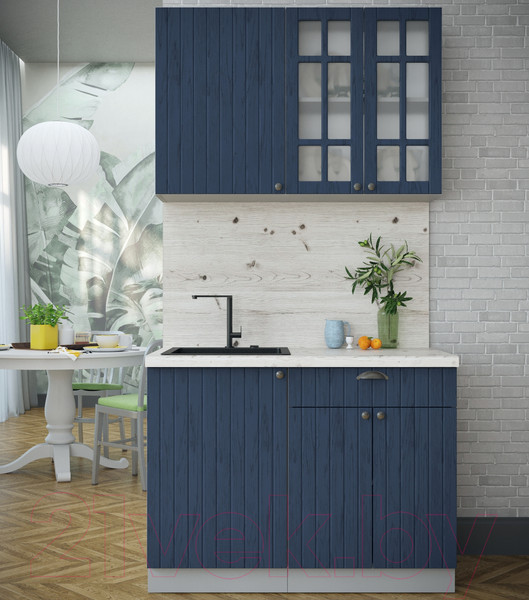 Изображение товара Кухонный гарнитур Интерлиния Берес 1.1А (дуб королевский/дуб королевский/бискайская сосна)