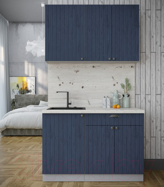 Изображение товара Кухонный гарнитур Интерлиния Берес 1.2А (дуб королевский/дуб королевский/бискайская сосна)