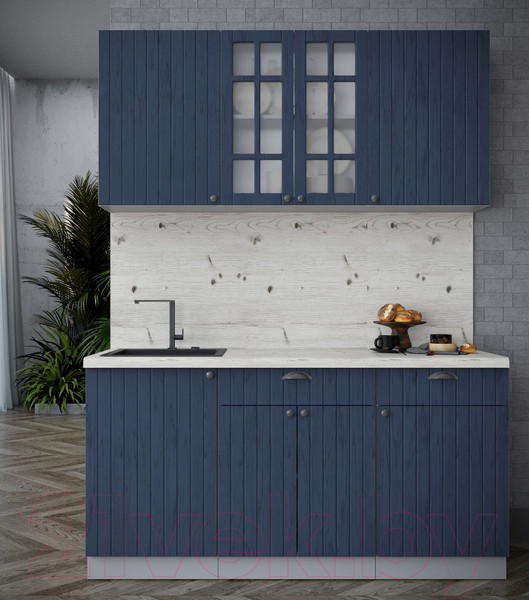 Изображение товара Кухонный гарнитур Интерлиния Берес 1.6А (дуб королевский/дуб королевский/бискайская сосна)