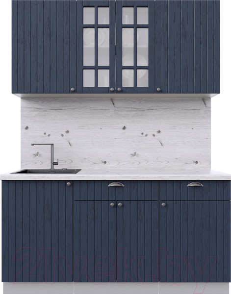 Изображение товара Кухонный гарнитур Интерлиния Берес 1.6А (дуб королевский/дуб королевский/бискайская сосна)