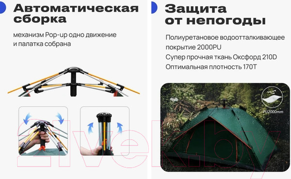 Изображение товара Палатка RoadLike PopUp / 398170 (зеленый)