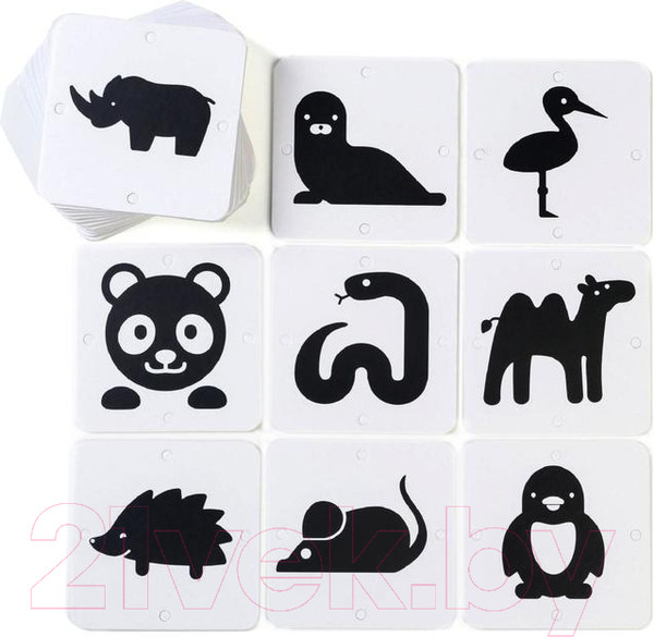 Изображение товара Развивающая игра Лас Играс Черно-белые картинки. Животные / 3130003