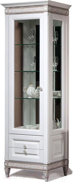 Изображение товара Шкаф с витриной Гомельдрев Бристоль ГМ 6401-01 Дуб (дуб белый/патина)