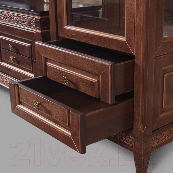 Изображение товара Шкаф с витриной Гомельдрев Бристоль ГМ 6401-01 Дуб (табак)